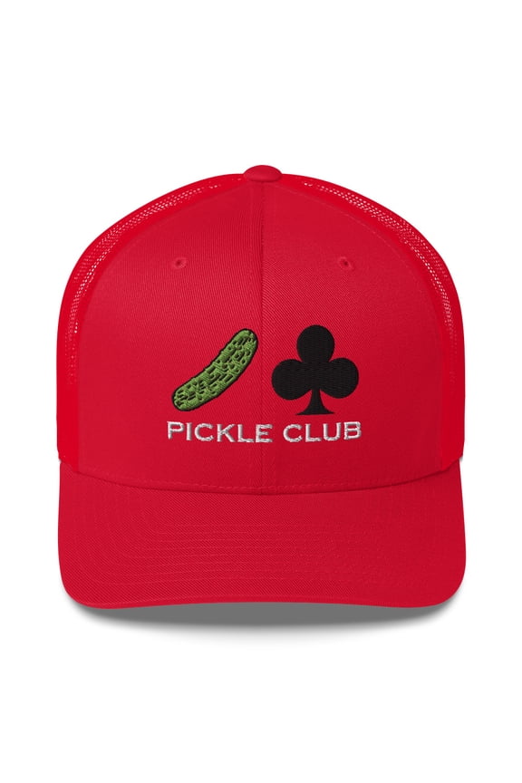Pickle Club Hat Trucker Cap Pickleball Hat (Red)