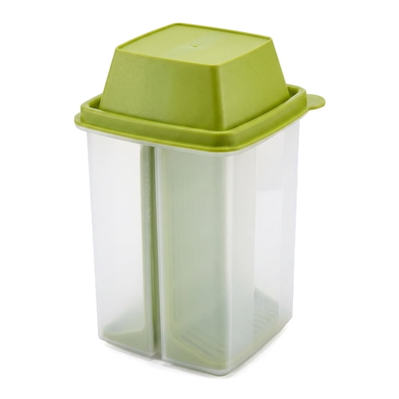 Pickle Container with Strainer - BPA Free Jalapeno Storage Jar with Airtight Lid and Built-in Strainer for Refrigerator Organization, Green