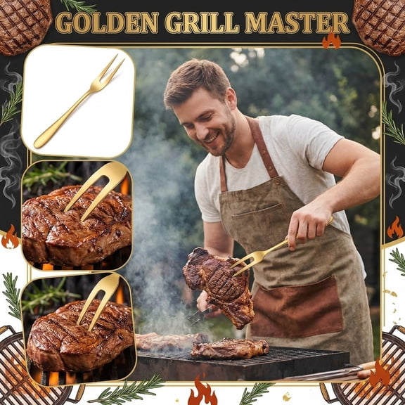 Pickle Fork Tool, Stainless Steel Meat, Bbq Grilling Tools, Outdoor Kitchen Accessories, Meat Separator Tool, Camping Cookouts, Gold Plating, 1 Pc