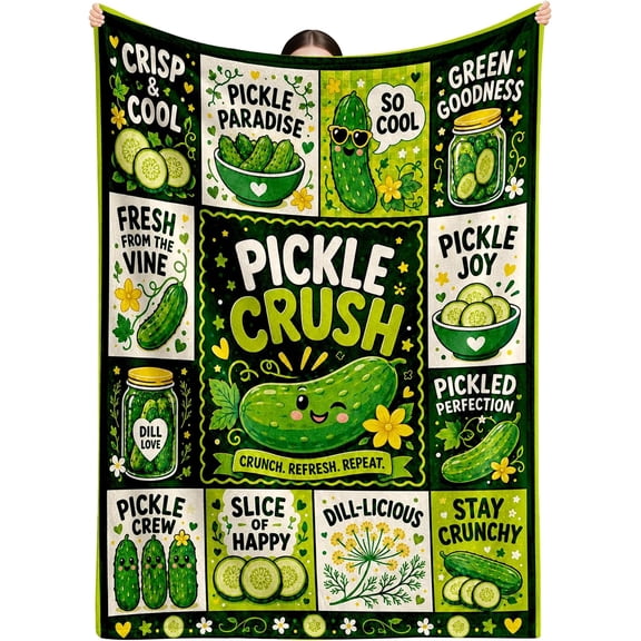 Pickle Gifts Blanket for Pickle Lovers Women Men Funny Pickles Gifts Christmas Birthday Pickle Themed Gifts for Girls Pickle Presents Cucumber Gifts Soft Funny Cucumber Blanket Pickle Stuff