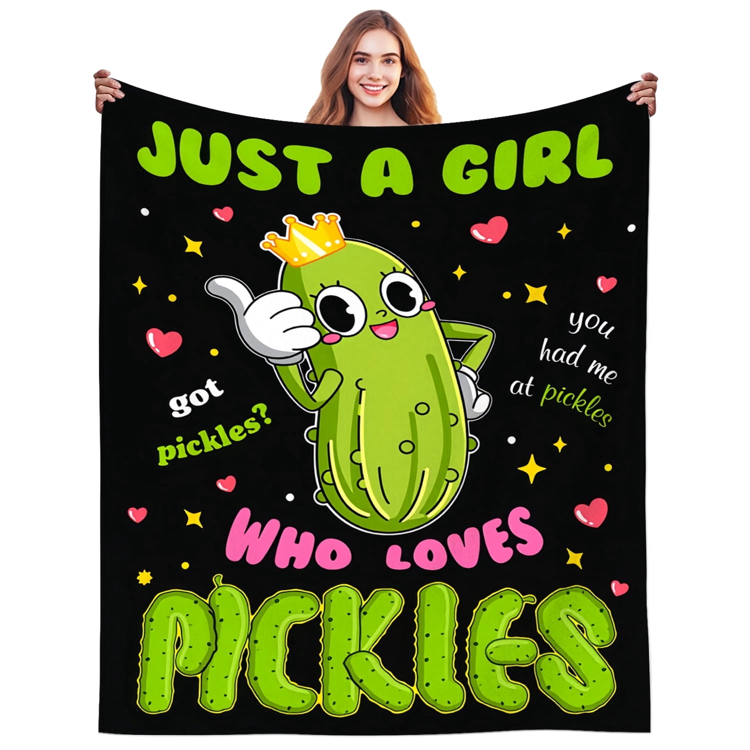Pickle Blankets Gifts Gifts for Pickle Lovers Stuff Pickles Blanket Throw Plush Cozy Soft Flannel Bedding Pickles Gifts for Women Adults Sofa Couch Bed Room Decor 50"X40"