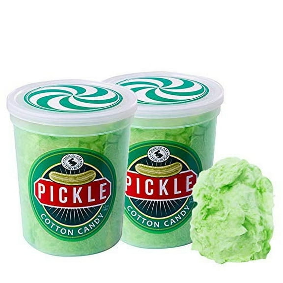 Pickle Gourmet Flavored Cotton Candy ( 2 Pack )  Unique Idea for Holidays, Birthdays, Gag Gifts, Party Favors