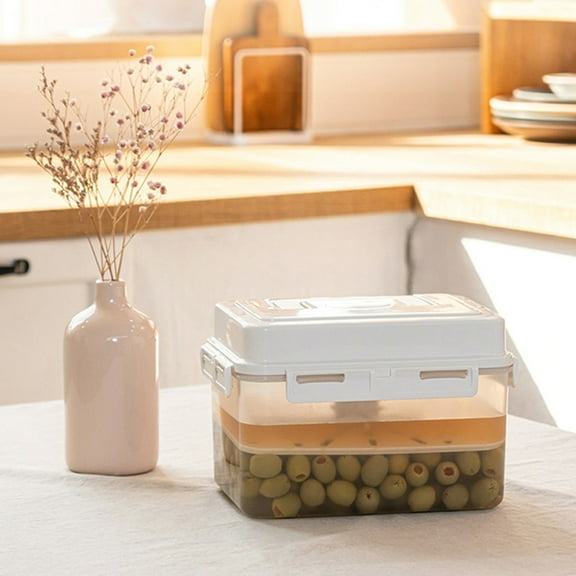 Pickle Jar Storage Container, Press-type Sealing Lid, Food-grade Plastic Construction, Transparent Design for Easy Ingredient Viewing, Topliu