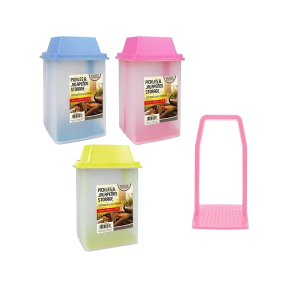 Pickle Jar with Strainer Flip, Large Olive and Jalapeno Keeper Food Storage Container, 50oz Hourglass Pickle Juice Separator for Kitchen Pantry Organization, Marinating Jar