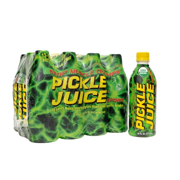 Pickle Juice Sport, Stops Cramps, 16 oz, 12 Pack - Organic