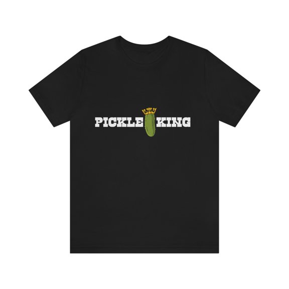 Pickle King T-shirt Unisex, Funny Pickle Lover Short Sleeve Tee, Black, Small