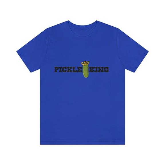 Pickle King T-shirt Unisex, Funny Pickle Lover Short Sleeve Tee, Blue, Large