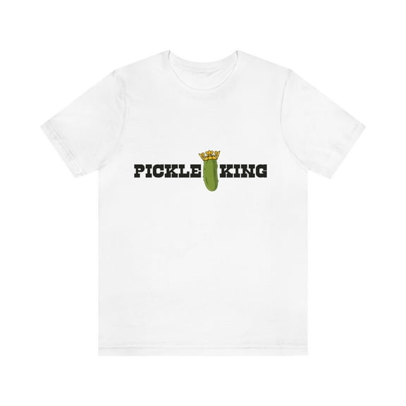 Pickle King T-shirt Unisex, Funny Pickle Lover Short Sleeve Tee, White, 3XL