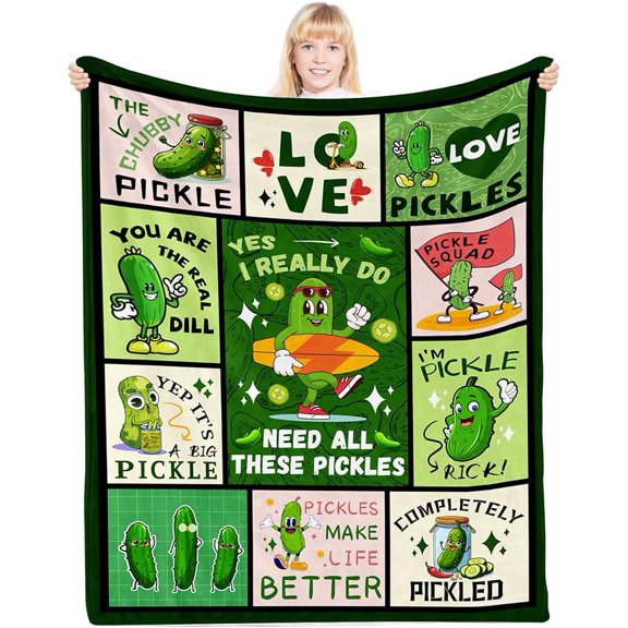 Pickle Lovers Soft Throw Blanket 40 x 50 Inches
