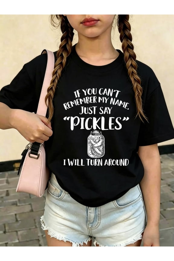 Pickle Merch - Cute Funny Pickles Lover Design Kids T-Shirt Small Kids Graphic Tee Soft Cotton Short Sleeve Casual Shirt
