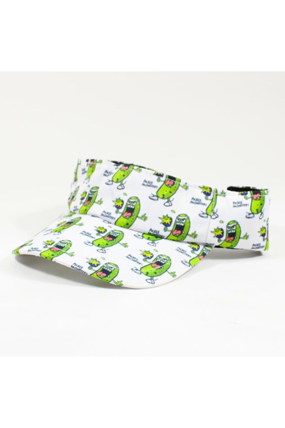 Adjustable Pickleball Visor - Adjustable One Size Fits All Sun Visor - Featuring the Dreaded Pickle Monster Crew