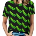 thumbnail image 1 of Pickle Pattern Print T Shirts Basic T-Shirt Short Sleeve Ladies Tee Shirt Summer Graphic Clothing, 1 of 6