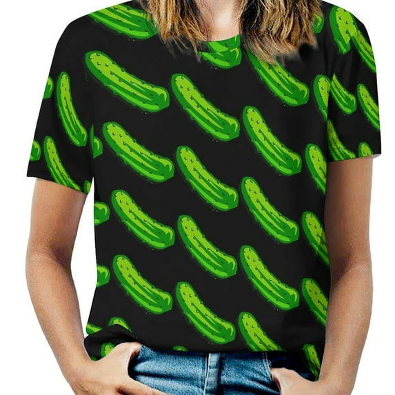 Pickle Pattern Print T Shirts Basic T-Shirt Short Sleeve Ladies Tee Shirt Summer Graphic Clothing