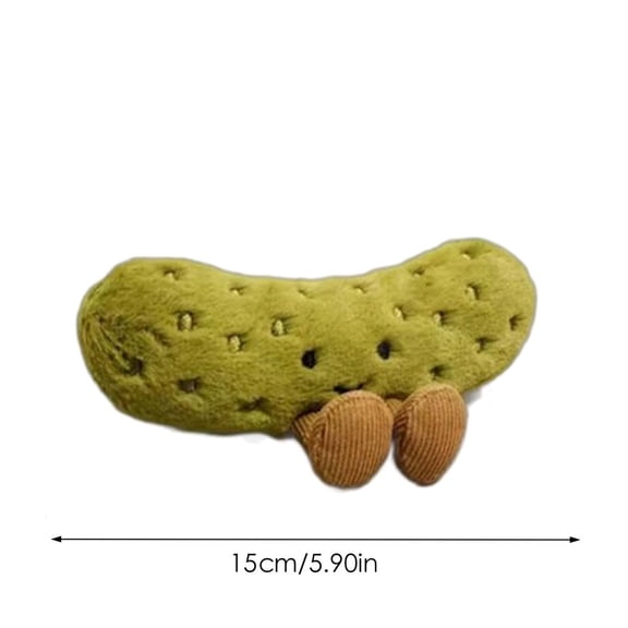 Pickle Plush Stuffed Animal Cute Cucumber Soft Toy For Home Decor And Gifting(Green-15Cm)