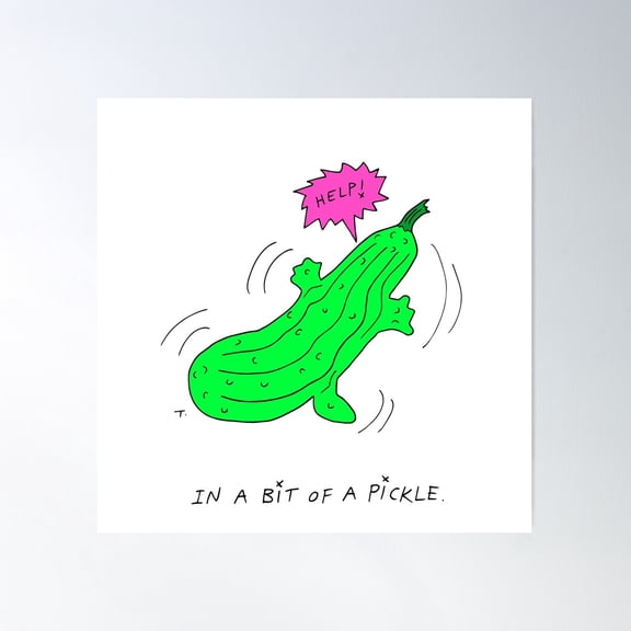 Pickle Poster Wall Art, Modern Wall Decor For Living Room Bedroom, 16x16 UNFRAMED