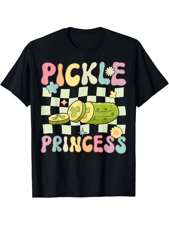 Pickle Princess Groovy Funny Pickle Girl Cucumber Food Humor Unisex T-Shirt,S-5XL