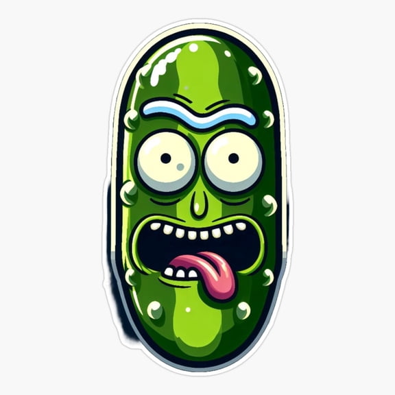 Pickle Rick Face Cartoon Character Sticker