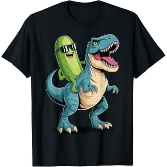 D Rex Video Pickle Riding a Dinosaur T-Rex T-Shirt - Walmart.com