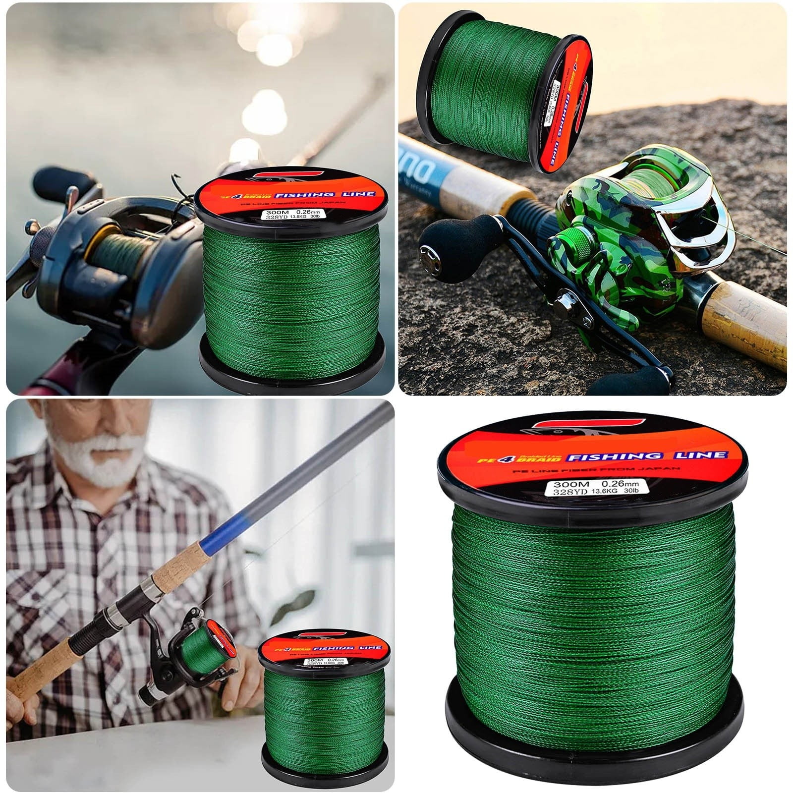 Pickle Stick Ice 4 Braided 300 Strong Horse Fishing Line Braided Strong