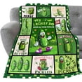 thumbnail image 1 of Pickle Throw Blanket Soft Pickle Lovers Flannel Blanket for Girls Boys Lightweight Cozy Print Blankets Gift for Women Men Couch Sofa Bed 80" x 60", 1 of 7