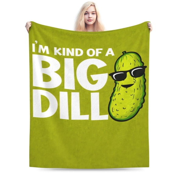 Pickle Throw Blanket for Girls Boys - Crib Size - Soft Fluffy Cozy Blankets Gift - Green Funny Blanket Throws for Travel, Office 50x40