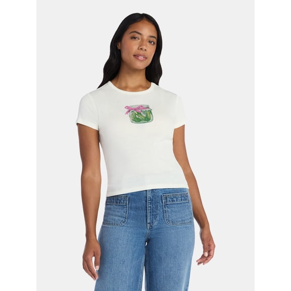 Women’s Pickle Jar Graphic Tee with Short Sleeves, Sizes XXS-XXL