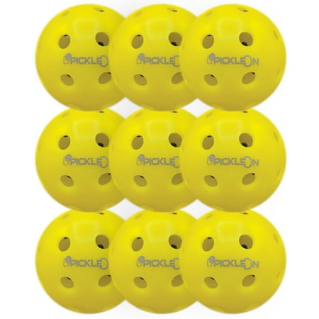 PickleOn - Neon Yellow - Outdoor Pickleball Balls - 40 holes - USAPA Standards -9 Pack