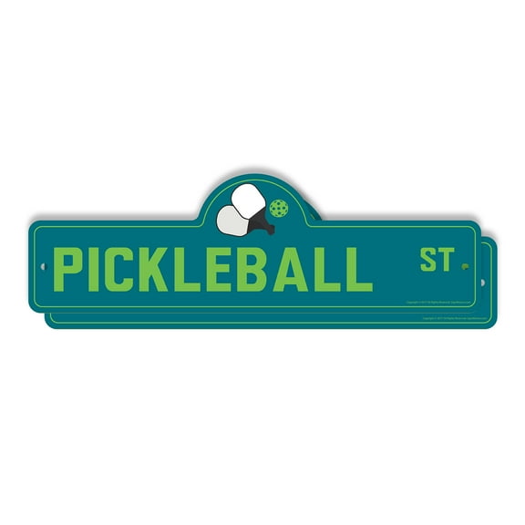 Pickleball (2 Pack) Plastic Street Sign - 7 Inch X 20 Inch Gift Sports Paddle Court Ball Team Fun Game Active Outdoor Decor Fitness Match