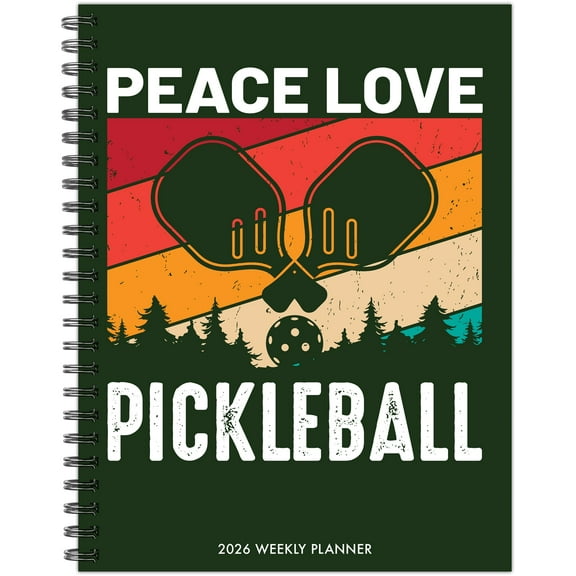 Pickleball 2026 6.5" x 8.5" Weekly Monthly Softcover Planner