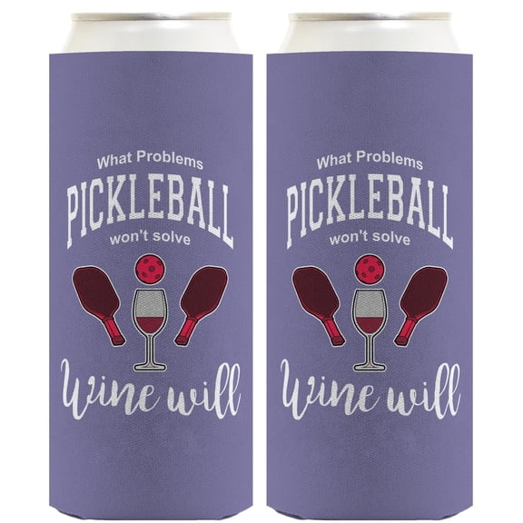 Pickleball Accessories For Women What Problems Pickleball Won't Solve Wine Will 2-Pack Ultra Slim Can Thermocoolers