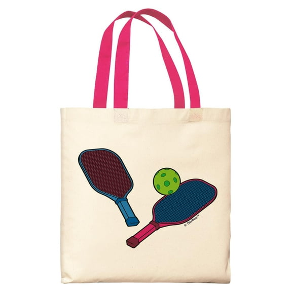 Pickleball Accessories Men Pickleball Gear Pink Handle Canvas Tote Bag