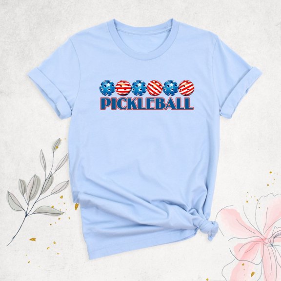 Pickleball American Flag Shirt, Pickleball Player Outfits, Fourth of July Pickleballer Outfits, Pickleball Game Day Gift Tshirt, USA Shirts Tshirt All Size S-5XL