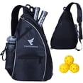 thumbnail image 1 of Pickleball Bag Sling Bag Pickleball Backpack Sports for Women and Men Adjustable Tennis Bag for Pickleball Paddle with Fence Hook,Water Bottle Holder(Black), 1 of 7