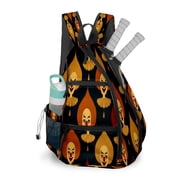 Pickleball Bag with Padded Back, Red Funny Patterns Multi-Compartment Paddle Backpack, Lightweight Nylon Sports Bag for Men & Women