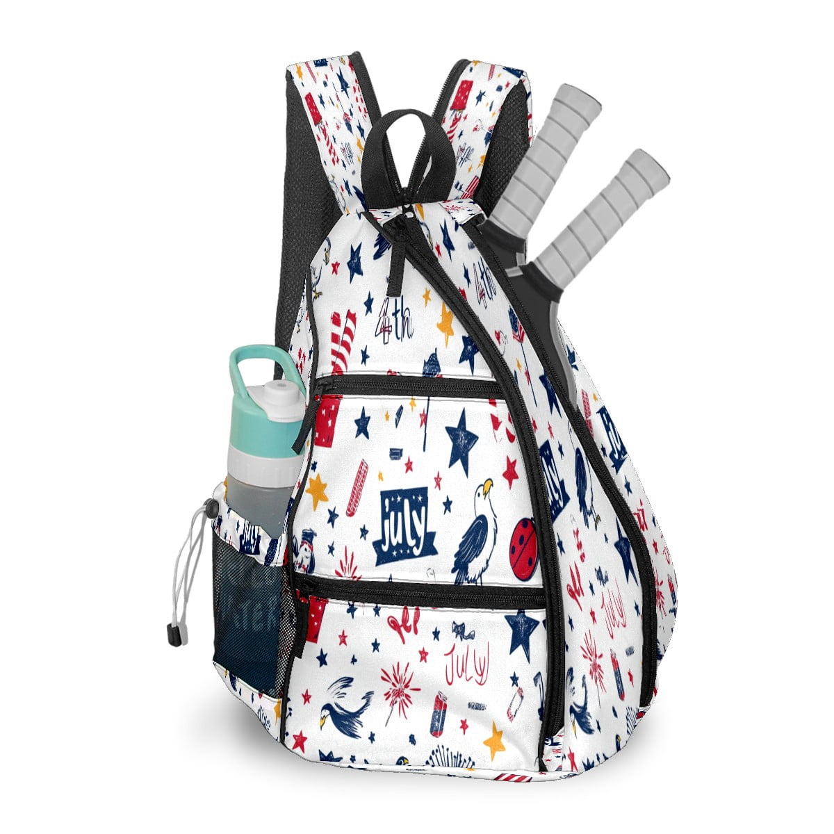 Pickleball Bags for Men Women Pickleball Backpack with Large Capacity Lightweight Adjustable Pickleball Sling Bag Hold Paddles, Balls, Accessories July Cute Pattern