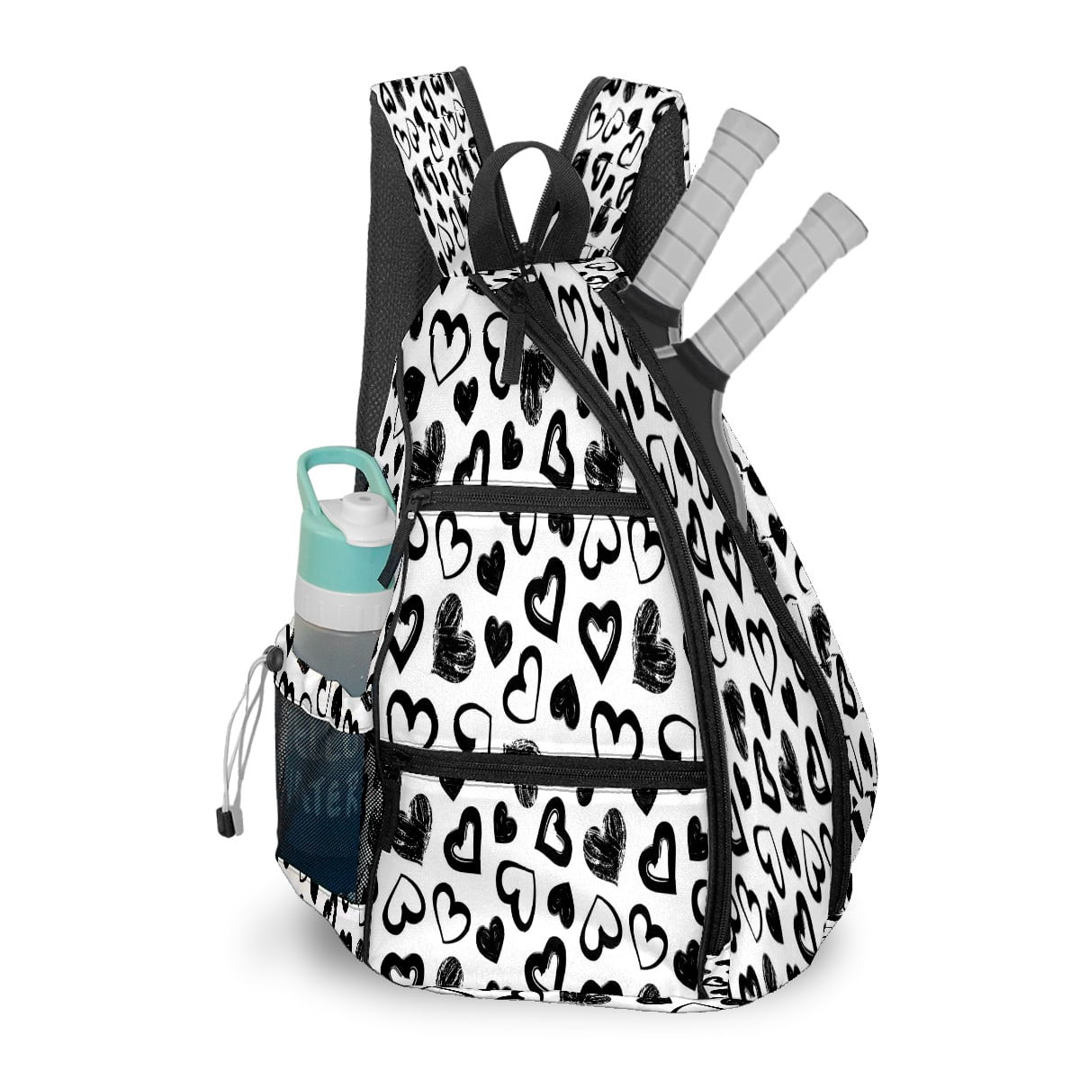 Pickleball Bags for Men Women Pickleball Backpack with Large Capacity Lightweight Adjustable Pickleball Sling Bag Hold Paddles, Balls, Accessories Love Theme Hearts Valentines Day (2)