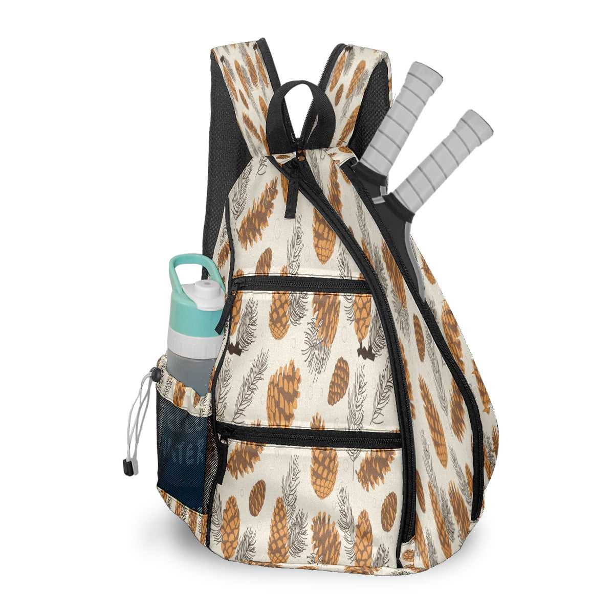 Pickleball Bags for Men Women Pickleball Backpack with Large Capacity Lightweight Adjustable Pickleball Sling Bag Hold Paddles, Balls, Accessories Pine Cones