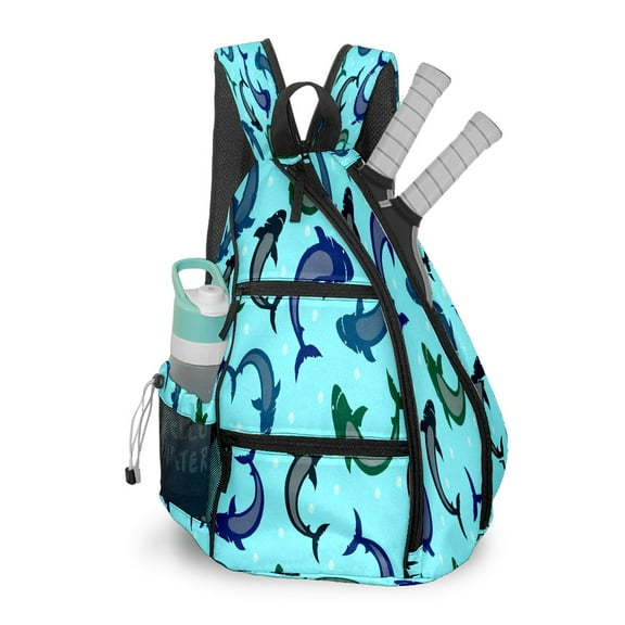 Pickleball Bags for Men Women Pickleball Backpack with Large Capacity Lightweight Adjustable Pickleball Sling Bag Hold Paddles, Balls, Accessories Texture Shark