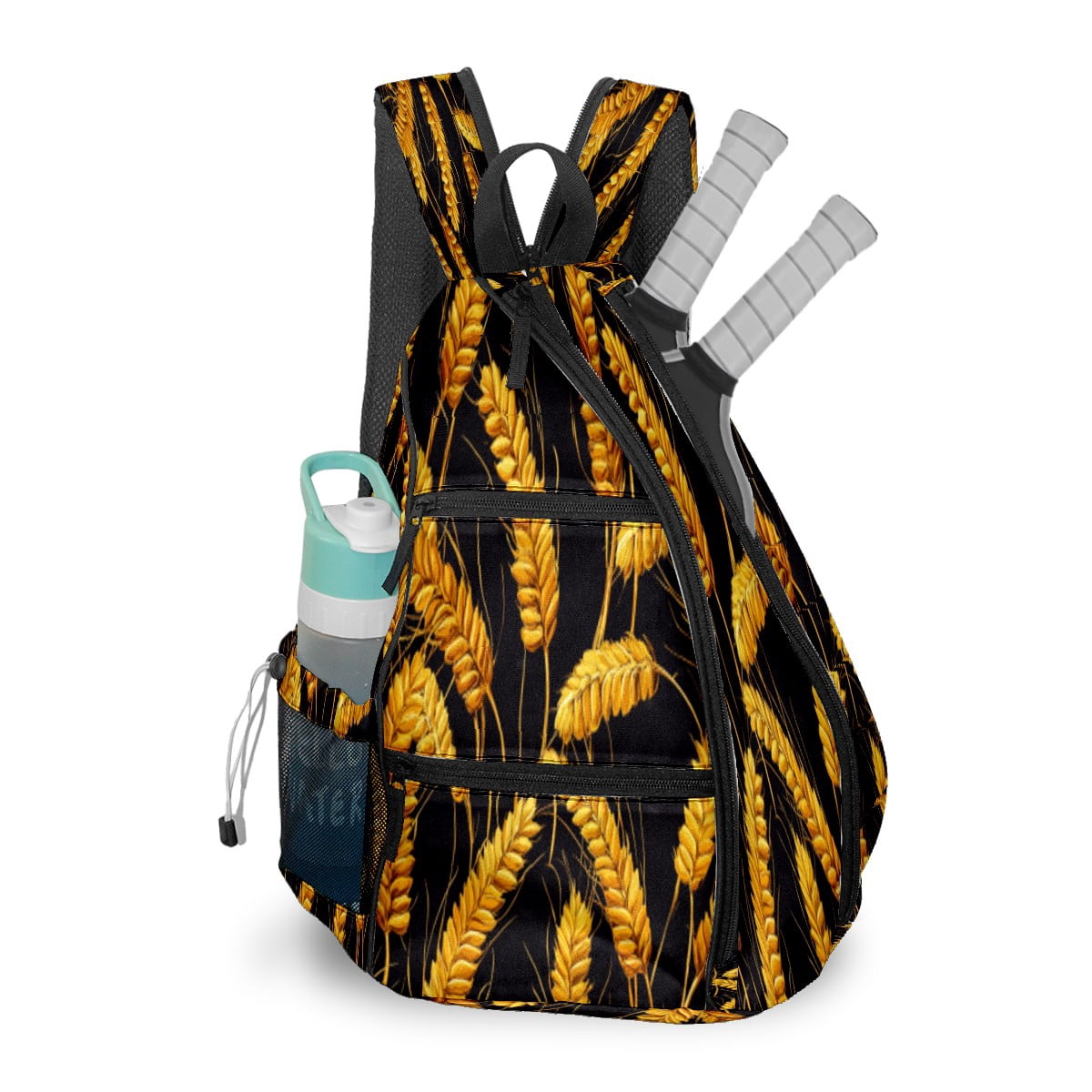 Pickleball Bags for Men Women Pickleball Backpack with Large Capacity Lightweight Adjustable Pickleball Sling Bag Hold Paddles, Balls, Accessories Wheat Pattern