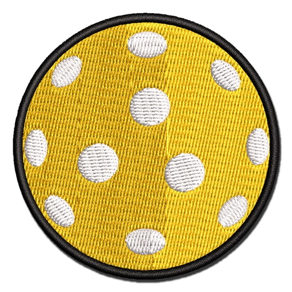 Pickleball Ball Holes Applique Multi-Color Embroidered Iron-On Patch - 2.0 Inch Mini