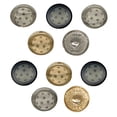 thumbnail image 1 of Pickleball Ball Holes Set of 10 Metal 0.6" (15mm) Sewing Shank Round Buttons - Silver Color, 1 of 5