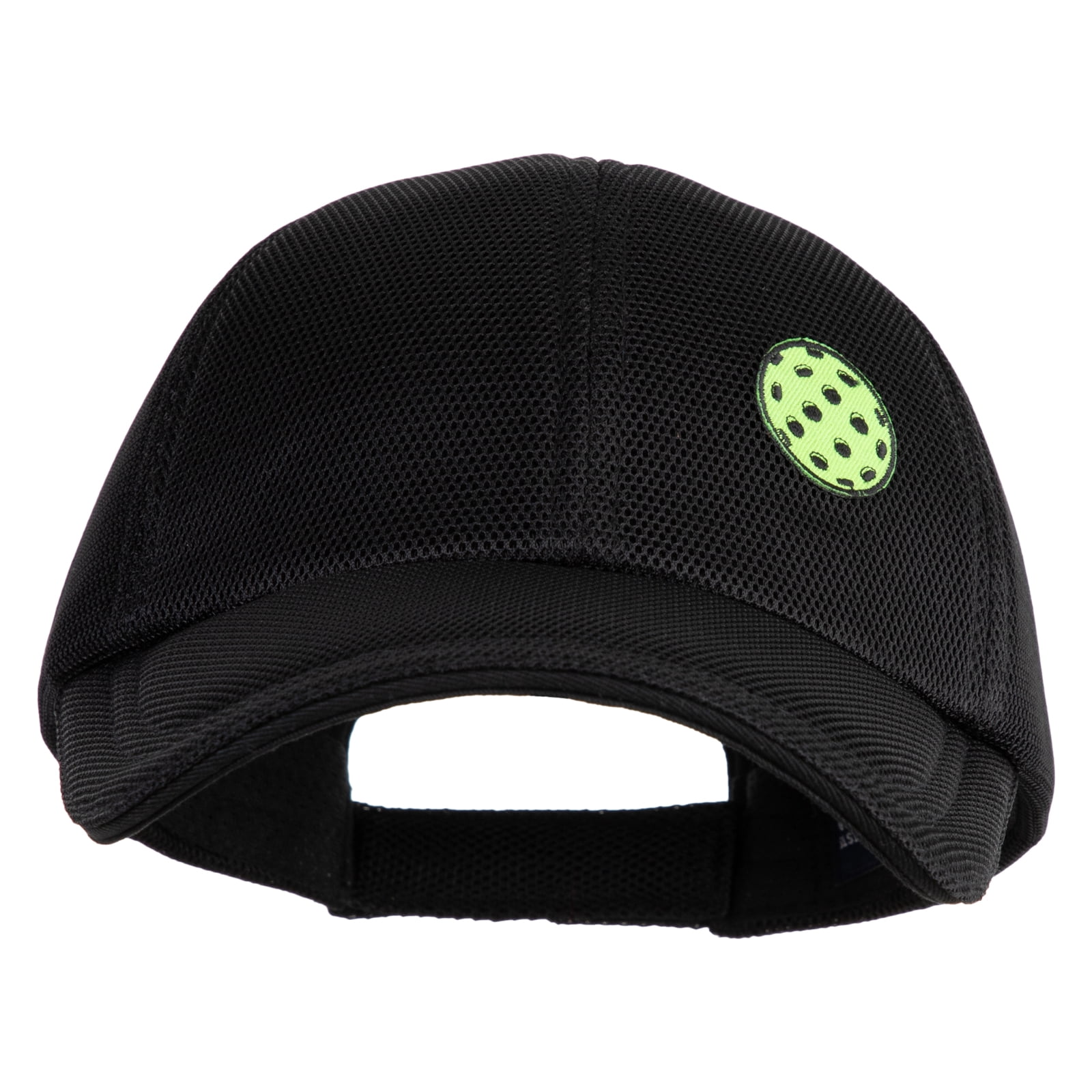 Pickleball Balls Embroidered Iron on Patched Deluxe Performance Mesh Cap - Black OSFM