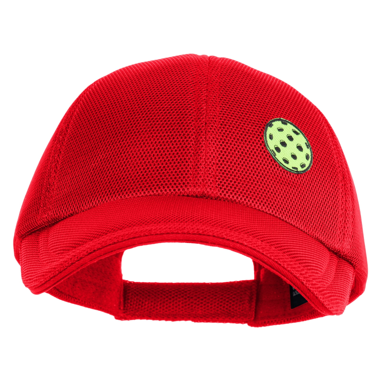 Pickleball Balls Embroidered Iron on Patched Deluxe Performance Mesh Cap - Red OSFM