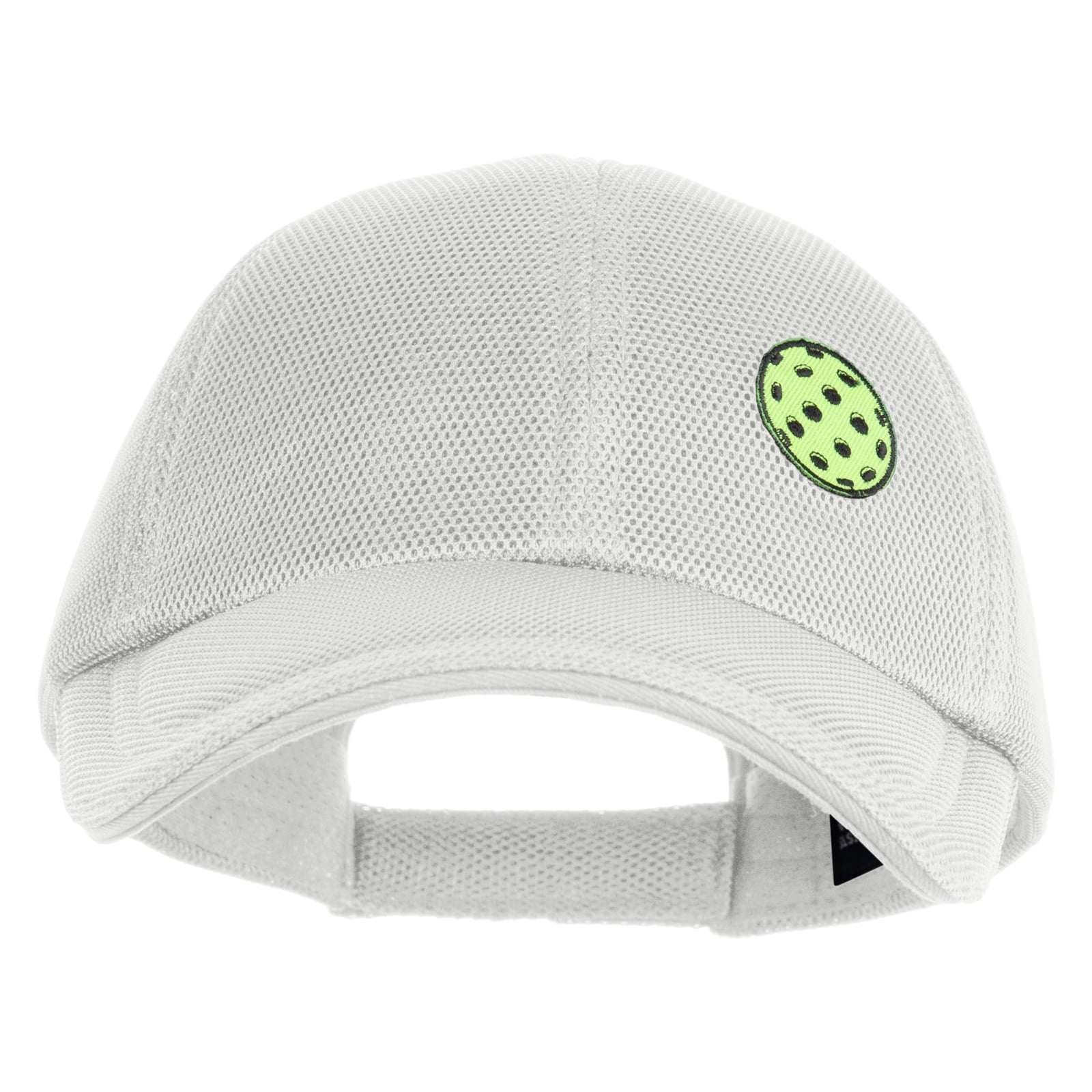 Pickleball Balls Embroidered Iron on Patched Deluxe Performance Mesh Cap - White OSFM