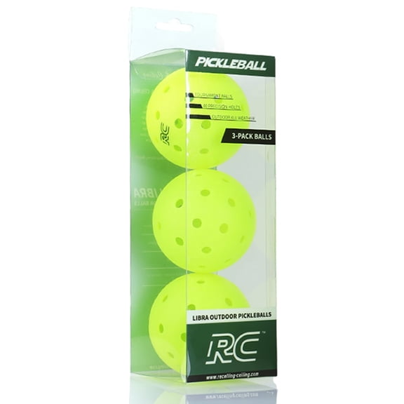 Pickleball Balls, Enhanced Durability Pickle Ball with Roto-Molded & Seamless Design, 40 Holes Green Pickleballs for Beginners Professionals - 3 PACK