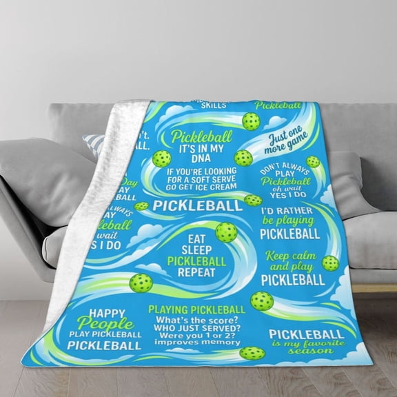Pickleball Blanket, Funny Pickleball Design Blanket for Sports Lovers,Gift for Women Men 60x50