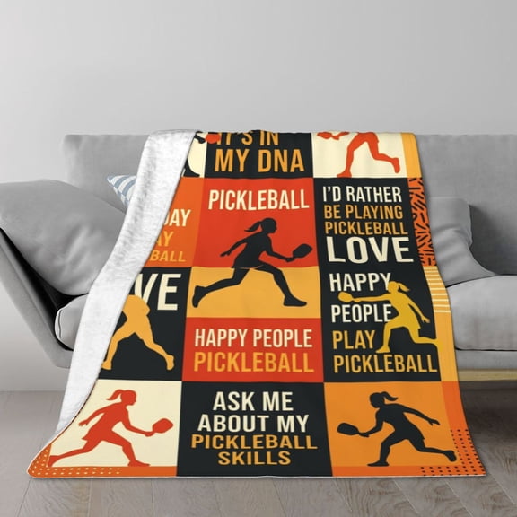 Pickleball Blanket for Men Women Unique, Funny Pickleball Blanket Gifts for Pickleballs Lovers Throw Blanket, Pickleballs Men Women Team Birthday Soft Flannel Home Decor 50x40