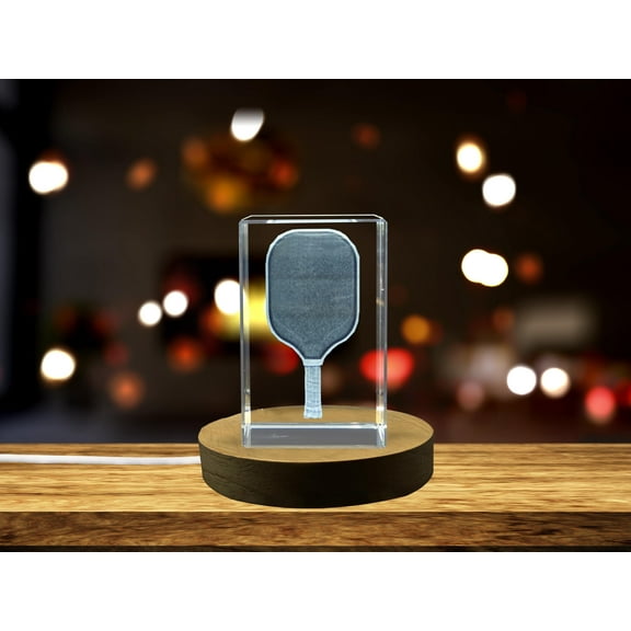 Pickleball Champion | 3D Engraved Crystal Award for Pickleball Tournament Winner