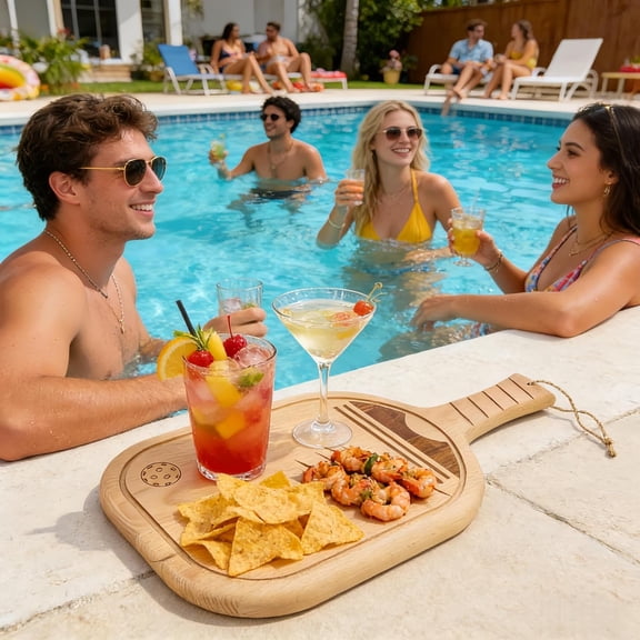 Pickleball Charcuterie Board 17x8.7 Inch, Unique Pickleball Gifts for Women Men, Wooden Pickleball Cheese Platter with Handle, Kitchen Decorations$$Home Decor, Kitchen, & Other