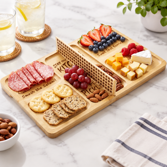 Pickleball Court Charcuterie Serving Tray with Removable Net, Construction